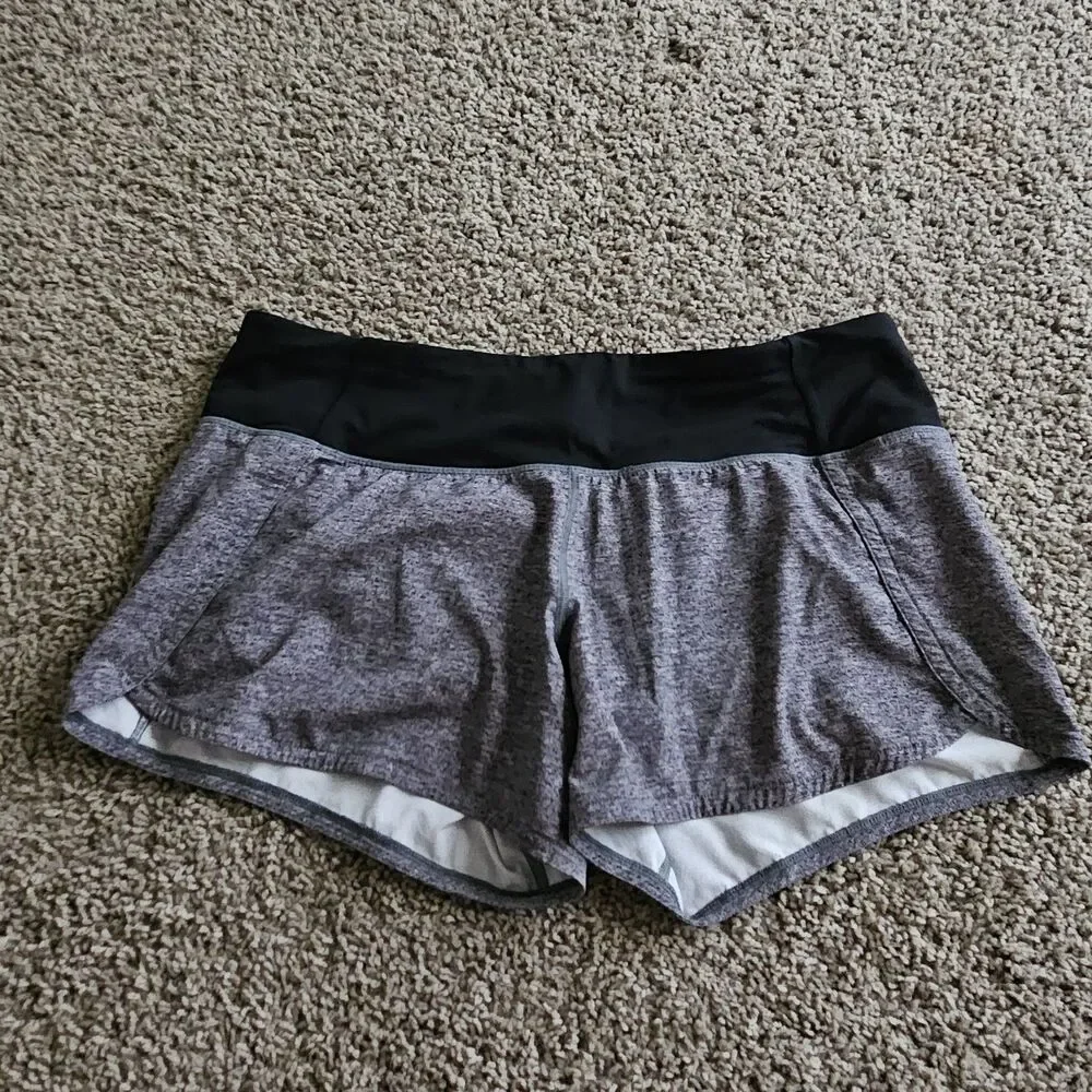 Lululemon Shorts Womens 8 Gray Run Times Short II Lined Running